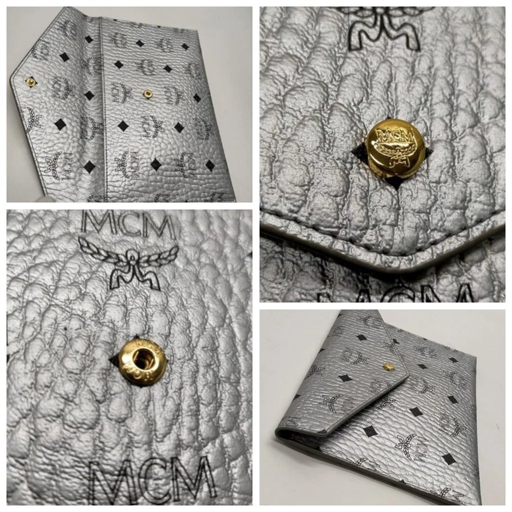 MCM Clutch Bag Silver PVC 238-070325 - Picture 7 of 13
